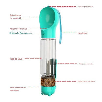 BOTELLA MULTIFUNCIONAL 4 EN 1 PARA MASCOTAS