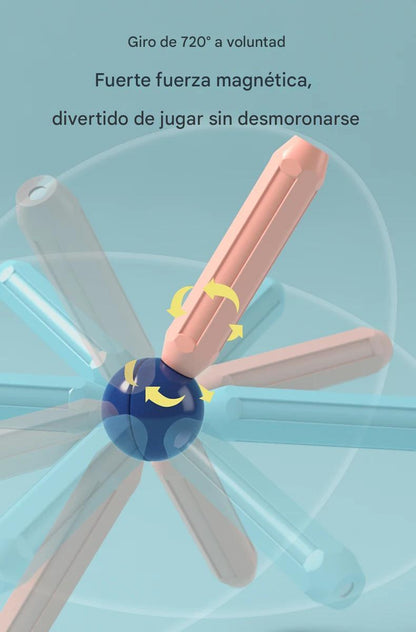 BLOQUES MAGNETICOS DE 64 PZS + TABLERO DIBUJO DIGITAL