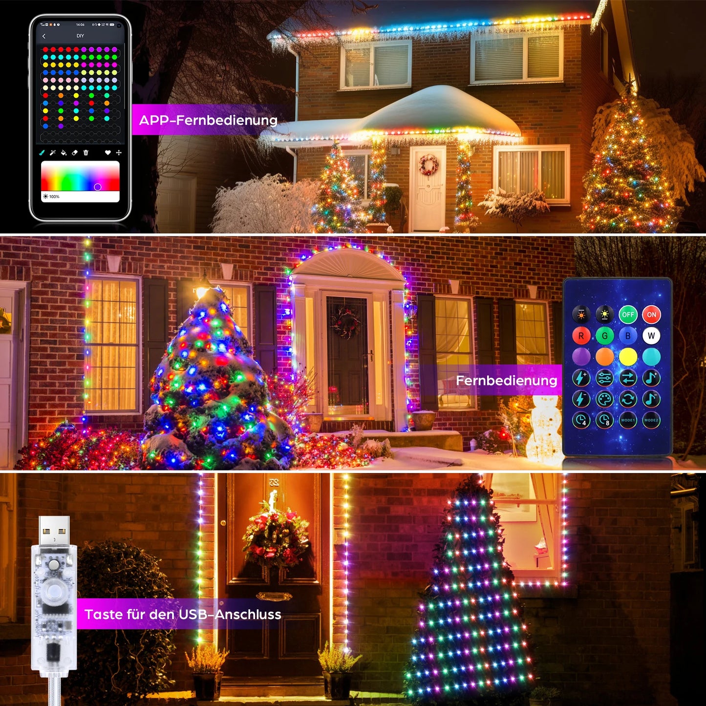 LUCES LED PARA ARBOL DE NAVIDAD 10M